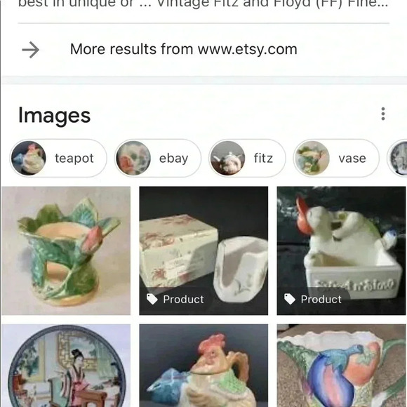 Fitz&Floyd  vintage 1987 Japanese porcelain candle holder - Picture 5 of 6